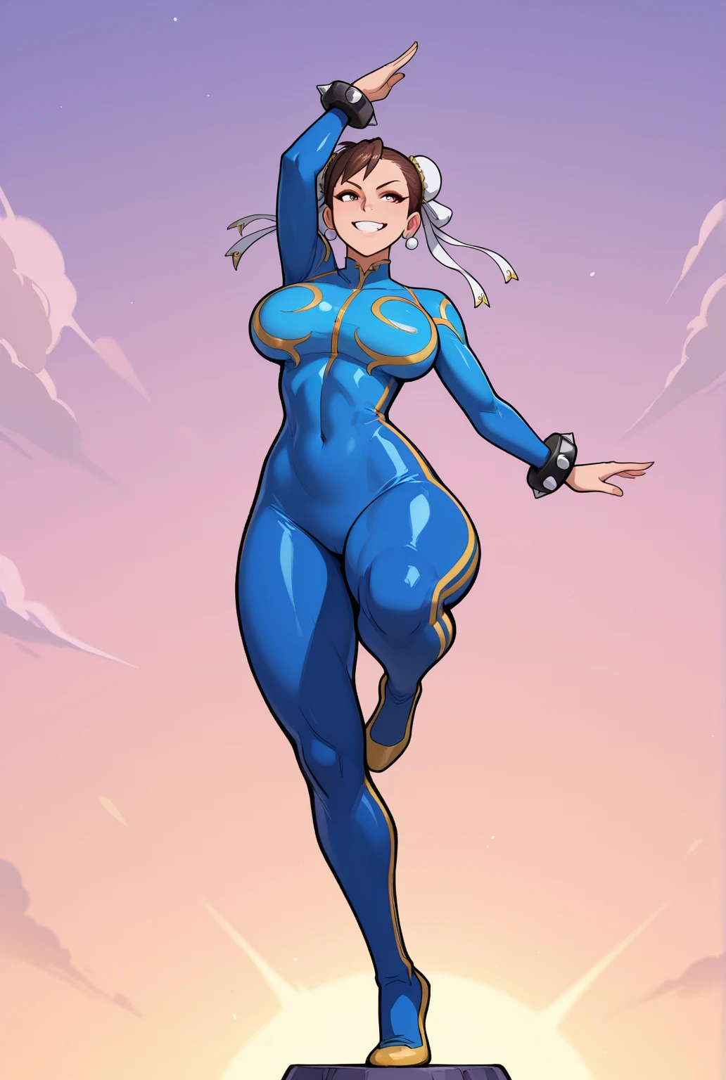 ultra-detailed, Explicit, Beautiful body, Beautiful Nose, Beautiful character design, perfect eyes, perfect face, ultra highres, 4K, beautiful legs, perfect legs, Nice hands, Perfect hand, Masterpiece, Best Quality, Highly detailed, illustration, absurdres, street fighter, doll suit, shadaloo doll, dollsuit, expressionless, blank eyes, looking at viewer, red gloves, emotionless, black latex, corrution, mind control, female combatant, full body, hypnotized, unhappy trance, full body suit, ribbed bodysuit, both arms at side, obey, perfect female body, extremely glossy latex, hypnosis, hypnoLora, empty eyes, Mind control device, poses, submissive_pose, Slave, hat, necktie, stand up straight, standing, standing at attention, hat, necktie, belt, latex, ribbed bodysuit, thighhighs, garter belt, Fighting Stance, extending the right arm from the shoulder into the air with a straightened hand, nazi saluting, military, military saluting, salute, thigh boots, 1girl, solo, Maria Pure Armonia, V Gundam, brown hair, very long hair, blue eyes