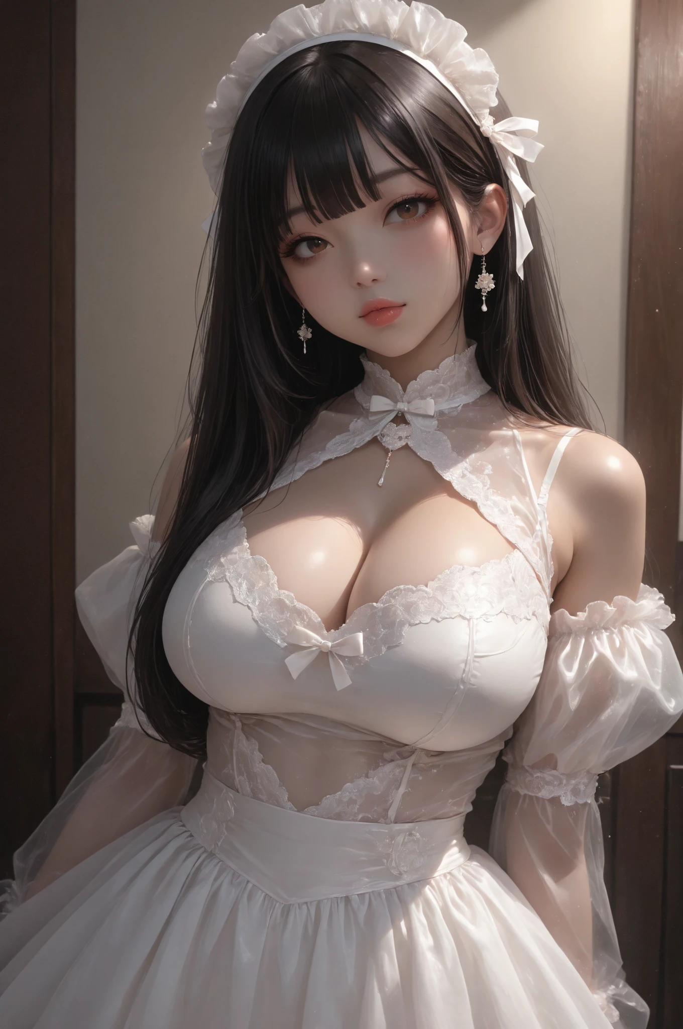 (highest quality), masterpiece, 极其细致的CG8K插painting, high collar, Extremely high collar saturation, All colors become darker, painting, graffiti art, center composition, Highly detailed light and shadow, The face and eyes are very detailed.、((The whole body is covered with a large amount of semen:1.3, leaking pee:1.5))、((arms spread out to the sides:1.1, lying on your back in bed:1.2, spread legs:1.5))、small breasts:1.3、slender body shape:1.1、Gorgeous white skin、(black hair:1.3)、(Completely naked:1.3)、super detailed face、lip details、detailed eye、double eyelid、bright, big, Beautiful eyes that shine like jewels、wide shot, 1 girl, Beautiful and cute 16 year old beautiful girl、beautiful bangs、very beautiful face、Expression of being in heat、eyebrows behind bangs、(((Completely naked)))、textured white skin,