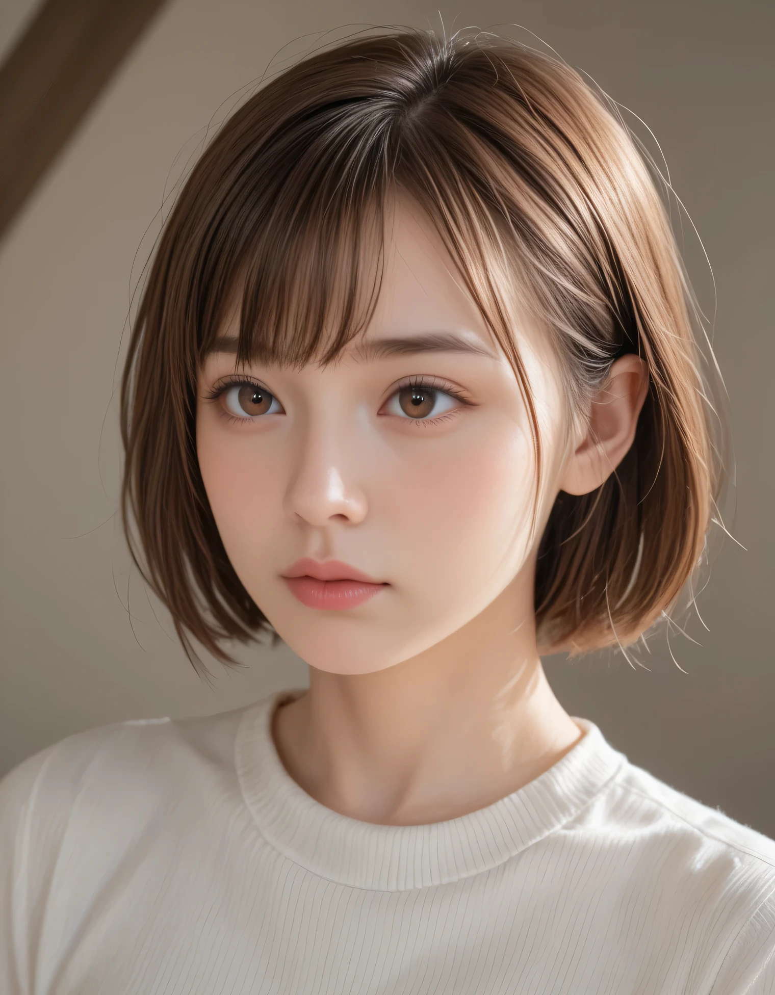 (Photorealistic: 1.4), (Hyperrealistic: 1.4), Portrait photography, Close-up face, (Professional cinematic lighting, key light, fill light, backlight), Masterpiece, Ultra high resolution, 8K, One beautiful Japanese girl, looking away, brown eyes, She has a pure and clean appearance, Intelligent, Sad, Busty, ((horizontal French twist hair:1.4)), Bangs, The face is slightly tilted downwards, Skin texture, Ultra-detailed, Ultra-detailed face, Detailed lips, Detailed eyes, Detailed body skin, Summer dress, Slim, narrow waist, skinny,
In the background, you can see the courtyard with stone steps of an Italian stone house.