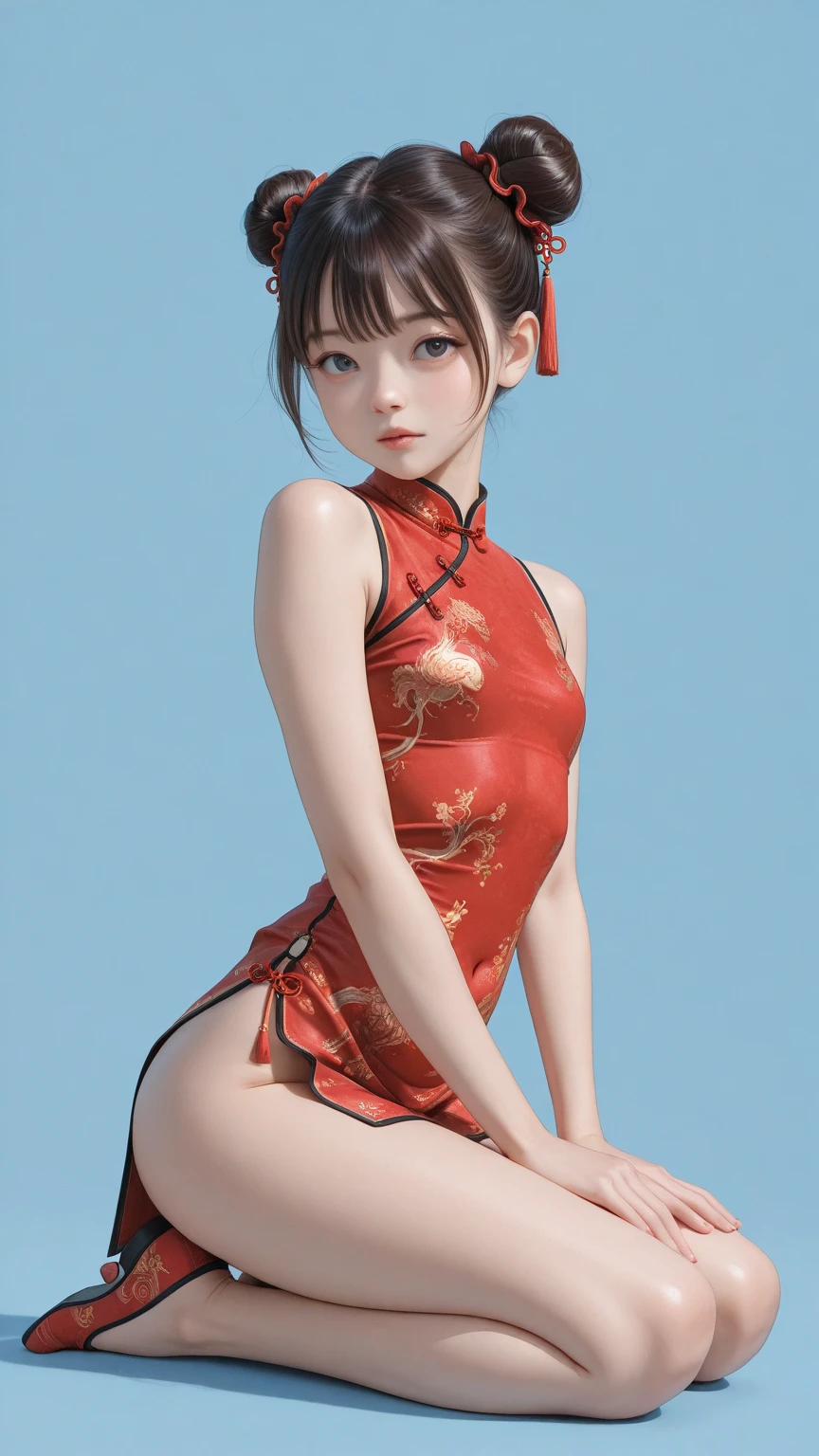 With a tall and very leggy Chinese woman in a cheongsam
Japan man with short stature