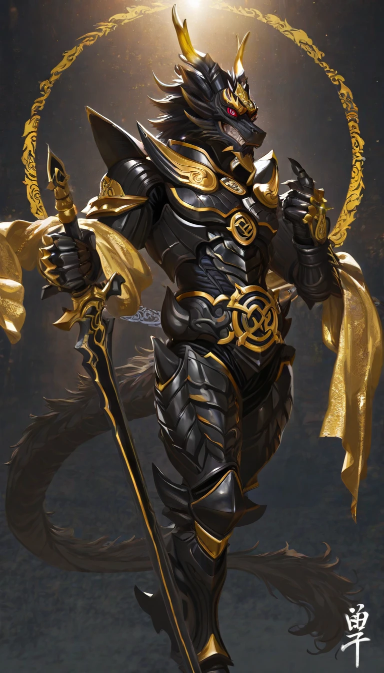 Full body view, background, 1, tattoo all: 1.5, gold armor, light painting, color, (light glow: 1.5), anti-aliasing, 5D