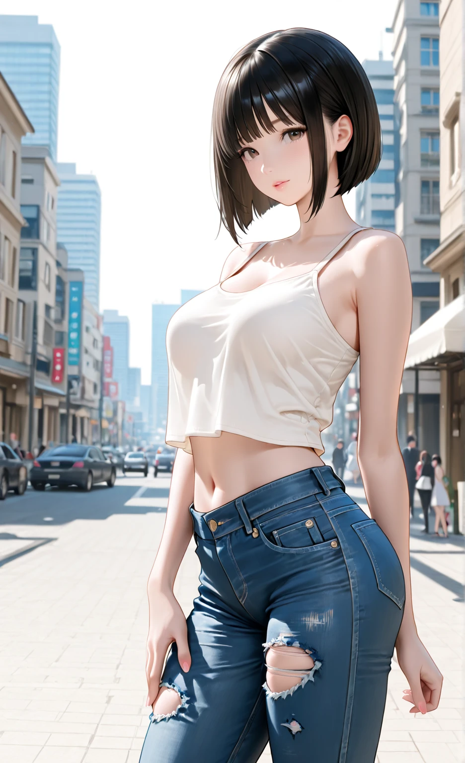 girl in sexy sport jeans