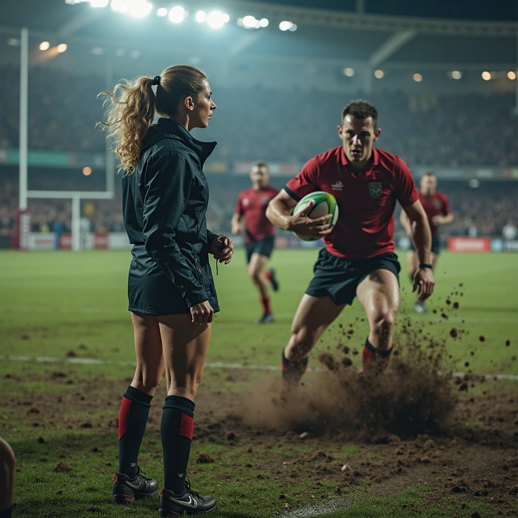 an excessively madeup teenage girl in a laquered coat, a passionately shouting teenage-girl in a laquered coat, there is a sportsman in white shorts and a white t-shirt lying injured on a stretcher, there is an injured sportsman who is covering his face on a stretcher, an injured sportsman is covering his face with his hands, an injured sportsman is writhing in  on a stretcher, dramatic pity pose, there is a latino woman in a high-shine puffy coat, a high-shine black down coat, a long black moncler coat, a wetlook down coat, a wet black laquered coat, a latino wife is wearing a wetlook black uniform, injured, medic, very professional, soccer action pose, affection pose, lecherous action pose, dramatic action pose, theatralic pose, there is an attractive woman that is carrying a skinny man, there is a beautiful woman in a shiny coat who is carrying a blond man on a wetlook orange stretcher, a longhaired beautiful woman in a high-shine black puffy coat, a longhaired woman in a shiny downcoat, a woman is carrying a shorthaired man who is wearing shorts and a t-shirt, a weak man in spots shorts is consciousless and needs to be carried, a shorthaired man with closed eyes is carried on a stretcher by a longhaired woman, a woman looks very scared and terrified, a consciousless man with closed eyes is suffering very much and has a very painful face, photo, photo shoot, photographed , accident, help, aid, first aid, pity