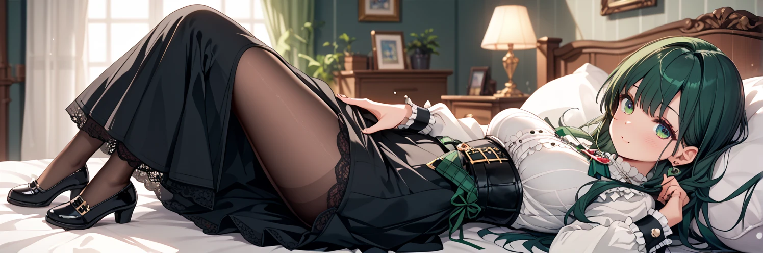 <lora:gorizia:0.8>, goriziadef, epaulettes, large breasts, sideboob, garter straps, thighhighs, blush, bedroom, on bed, large breasts, 1girl, looking at viewer, (lying, on back:1.3), from above, full body, (Masterpiece:1.2), (Best Quality), full body portrait,(detailed body:1.3),(detailed face:1.2)