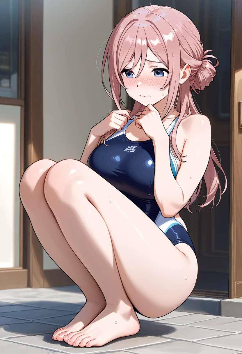 Selfie、M-shaped legs、Spread your legs、Slanted Eyes、Buns under both ears、Swimwear、locker room、locker room、Wet、Pink Hair、Blushing、Pink Hair、Buns under both ears、Blushing、Pink Hair