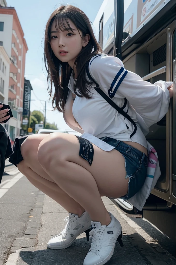 ((Boyfriend and girlfriend having sex in missionary position:1.5))、(((Micro bikini that accentuates sexy breasts:1.75)))、(((Sexy knee-highs:1.35)))、((((Emphasizes the sexy crotch:1.35)))、((((Spread your legs wide、Touching the thigh、Showing off your crotch、Thin pubic hair sticking out、large pointy breasts))))、((Sexual pose:1.5))、((Spread legs POV:1.5))、、Browsing Caution、（Humans are biologically correct、references） 、 lose extra limbsslim limbsextra numbersmutated hands and finger fusionfingersslim bad handslong necklong body anatomybad deformationbad deformation no extra breasts、Not Futanari、One person, (short-sleeved ＪＫ_shirt),ＪＫ_style,(dark blue ＪＫ_skirt) ,(bow ＪＫ_tie), Brown eyes ,face,