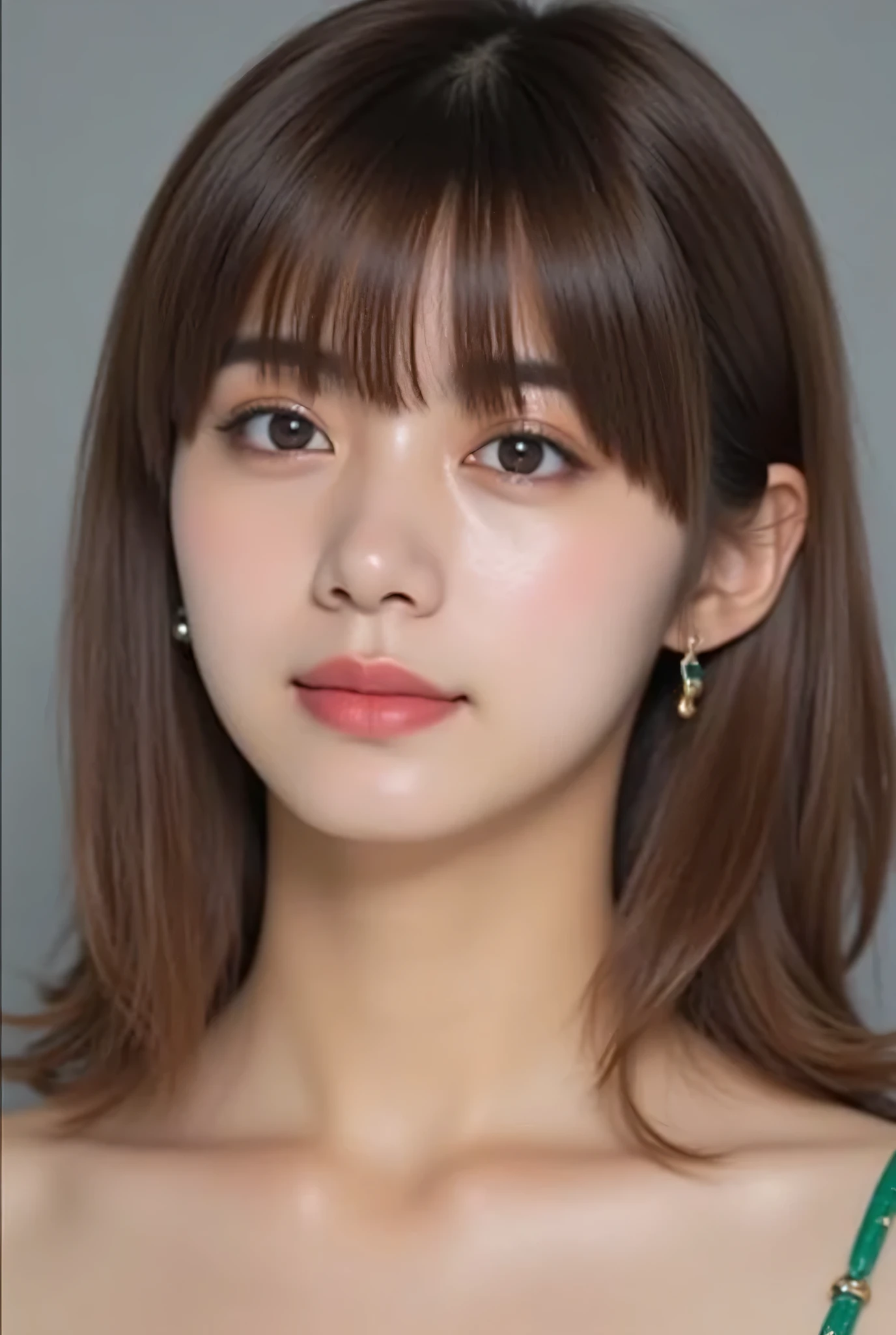 looking at viewer, beautiful skin, beautiful eyes, beautiful face, full make up, masterpiece, Super Details, Best lighting, Realistic and Realistic Pictures, high definition RAW color pictures, slightly smile, brown hair, highly detailed eyes, "Eliza Ikeda", FLUX,