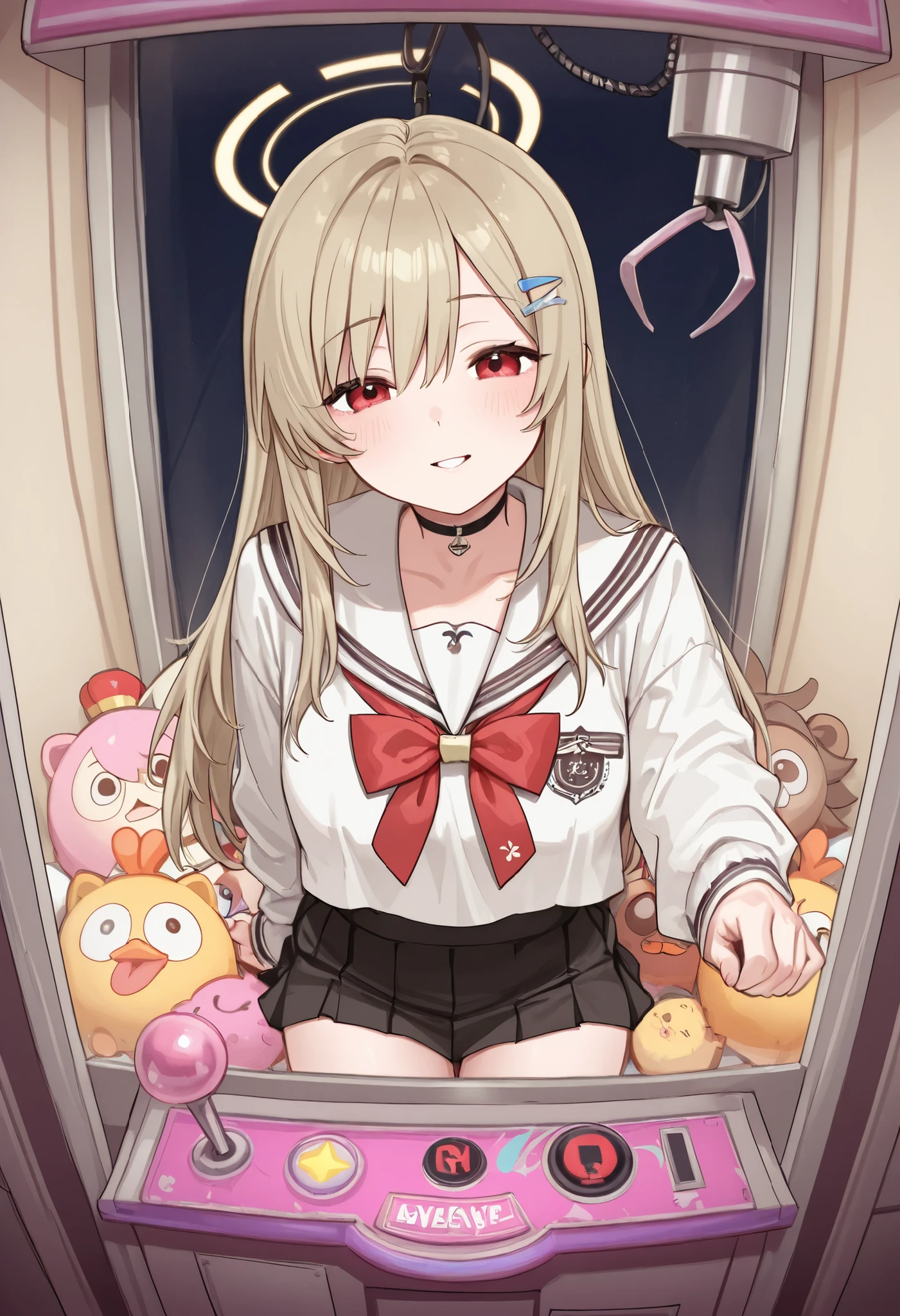 in crane game,Dark Game Center、girls、wonder、solo、Late Night、nobody、Sickly cute