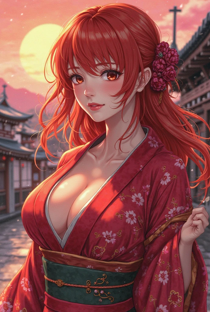 (Browsing Caution), (RAW Photos), (Realistic), (Photorealistic), Ultra-high resolution, masterpiece, Highest quality, Portraiture, facial Portraiture, Perfect lighting, Detailed lighting, Dramatic Shadows, Ray Tracing, Pure Eros Face_v1, Urzan-6500-v1.1, ((smile)), random sexy pose, cowboy shot, looking at viewer, ((wearing a sexy kimono)), ((in old Japanese street)), (((bare shoulders))), ((night)),