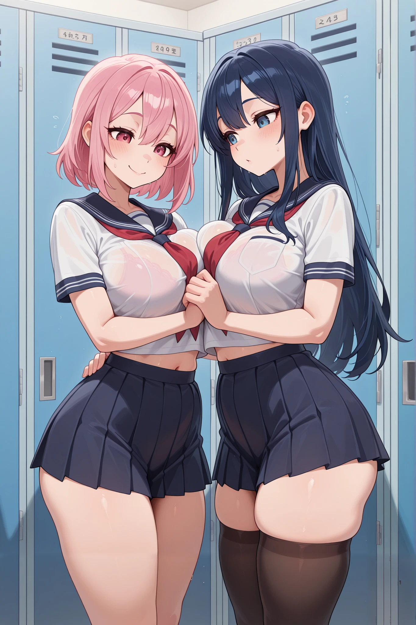masterpiece,High resolution, high quality、Detailed Description、(Cute Face Paint)、(((school bag))))、(((Primary school students、Kindergarteners)))、((複数のおさないProstitute、Prostitution by multiple girls))、Completely naked、Double Peace, sexual excitement expression, (sexual excitement:1.2), ((Prostitute、Bitch、sex slave))、Looking into the camera、Her Pride、Showing off pussy、Showing anus、((Huge breasts、very thick legs、Very big ass))、(Nipple piercing、tattoo)、Shiny skin、Slimy skin、((Brat,Live Performance Venues、on stage、Exposed outside、Sex Shows))、(pubic hair、Armpit hair)、(Are standing)、((barker、Lure、Simulated Sex、Simulated fellatio、Blowjob Gestures、Grab your dick、Sex Appeal))、semen、Realistic、(Black Hair、Twin tails、blonde、Pink Hair、Long Hair、ponytail、Normal chest、Small breasts)、(Pregnant women、Distended belly)、Girl groups、(penis、Inserting a microphone into the genitals)