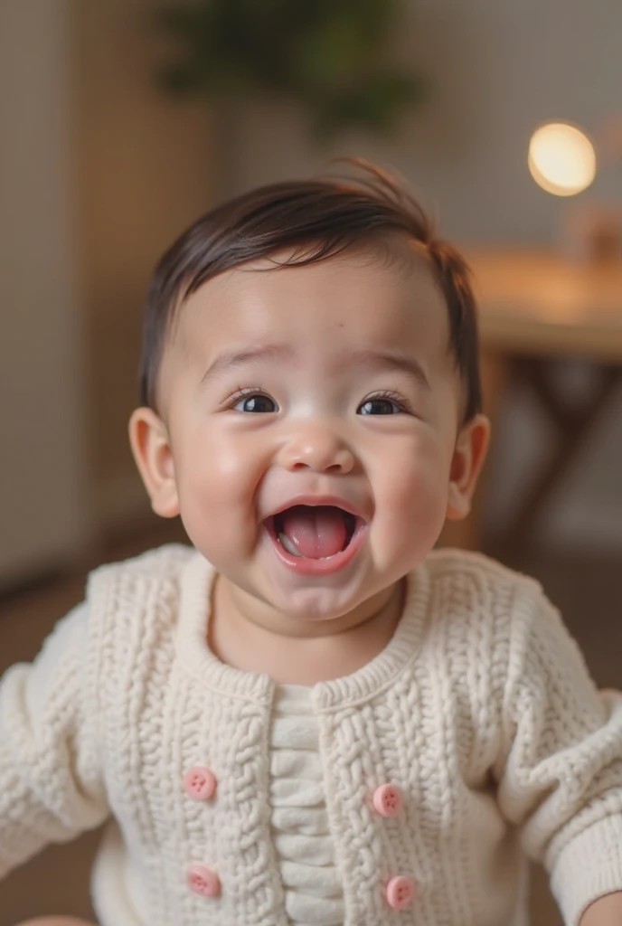 a cute baby chewing on his hands