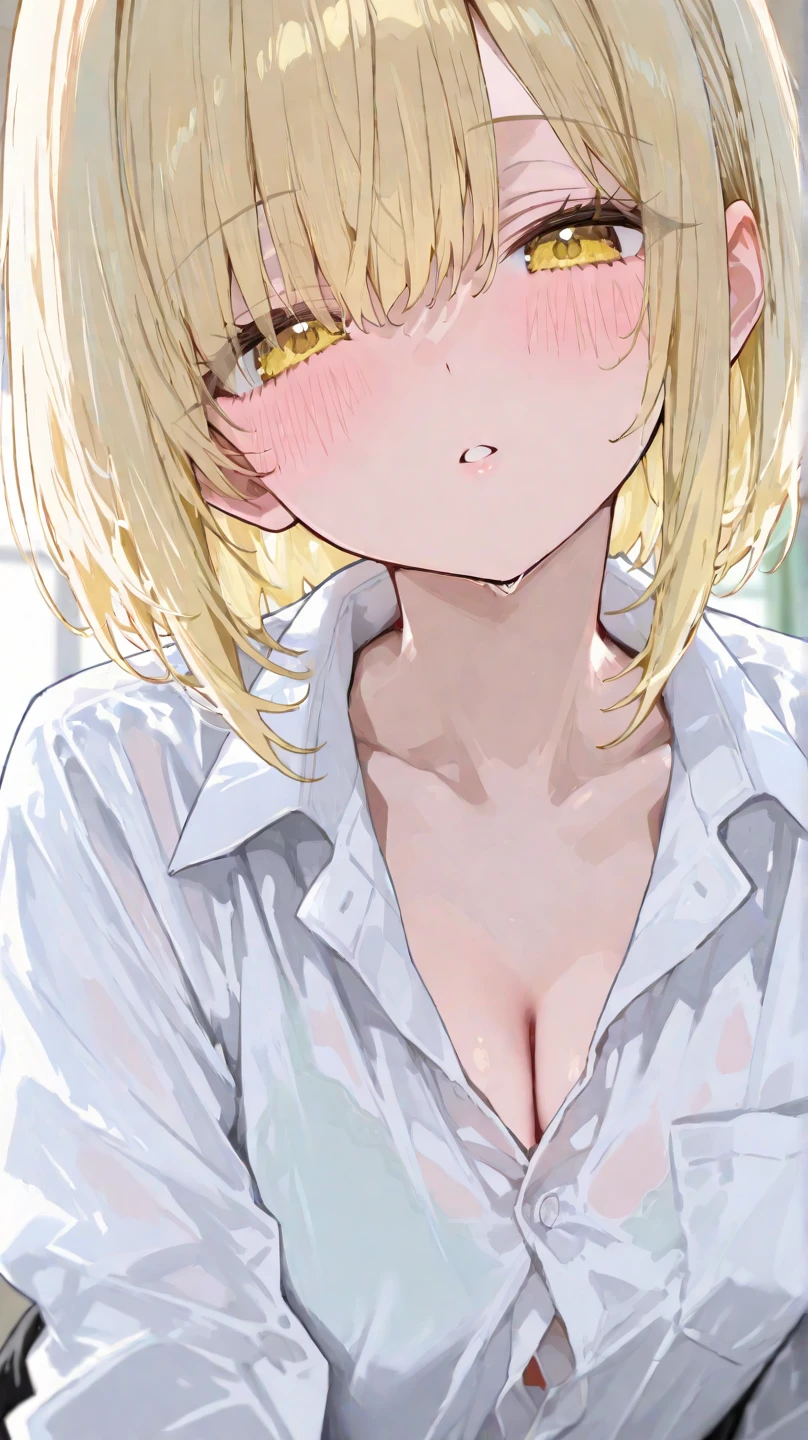 masterpiece, best quality,
<lora:KitchoYachie:1>,
1girl, kicchou yachie, solo, blonde hair, skirt, cupping hands, breasts, nipples, short hair, blush, cum on hands, cum in mouth, tongue, cum, open mouth, navel, looking at viewer, tongue out, red eyes, cum on tongue, shirt, antlers, horns, sitting, dragon horns, dragon tail, bangs, blue shirt, from above, tail, collarbone, nose blush, own hands together, small breasts, short sleeves, facial, half-closed eyes, pleated skirt, cum on body, oral invitation, open clothes, blue skirt, blurry, medium breasts, dutch angle, hands up, miniskirt, blurry background, after fellatio, looking up, turtle shell, uvula