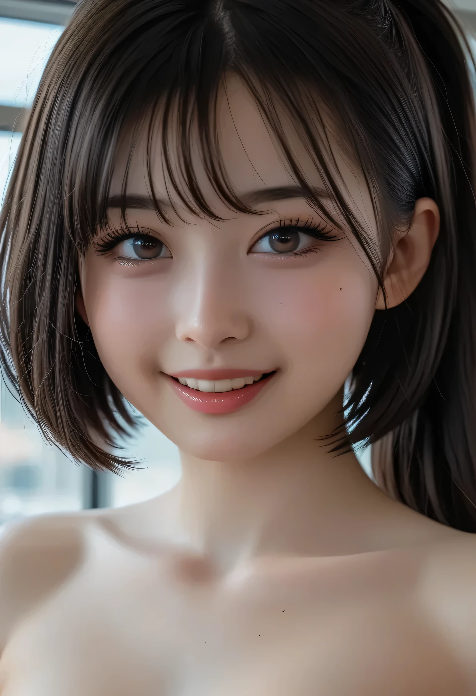 {{Bust-up photos taken in a bright bedroom:1.8}},{{Highest Quality:1.8}}}, {masterpiece:1.8}, {:1.8}},,{natural makeup:1.8},{{Extremely elaborate facial eyes:1.8}, {{ Beautiful White Skin：1.8 }}}, {professional lighting)}},{High Precision Selection},{{{{Picture of a face above the chest::{{{{Nipples(red)Nipples}}}},{{ponytailをまとめるための日本の女子高校生 :１６age :smile :small breasts：{{{Areola（Pink）Areola}},,{red頬:1.6},,{{{{smile：{big double eyelids}：{mascara}： {    teardrop bags}:{{long eyelashes:1.8}}},,{{eyeshadow:0.8}},,{{bob cuts::Princess Cut：ponytail:1.8}}
