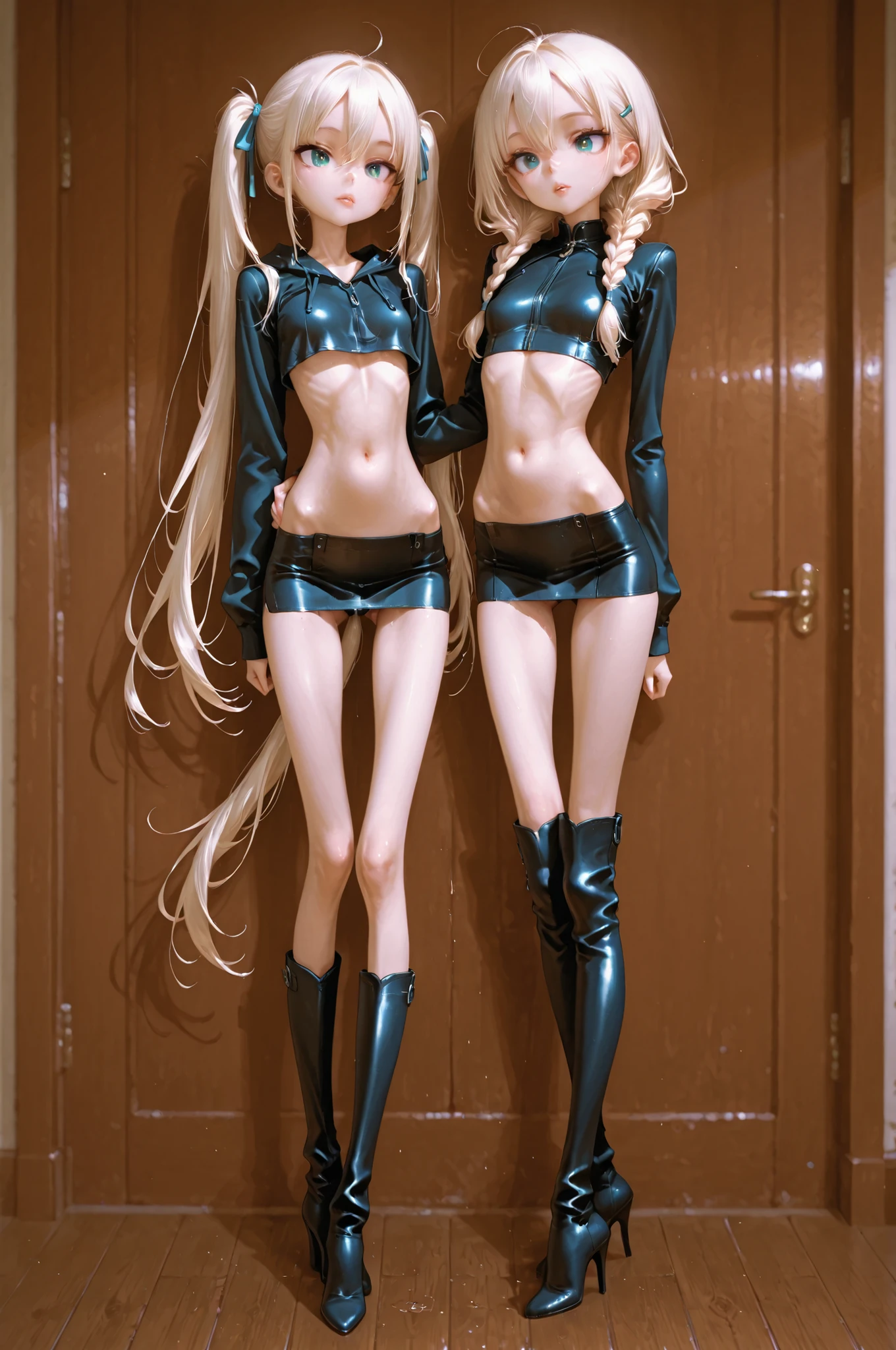 10yo young prepubescent very small thinspo busty asian thai girl + braided hair + slim and fit + skinny + thin + skinny slim anorexic legs + perfect skinny slim buttocks + very long braidded pony tail + Very long hair + hair reaching knee + huge thigh gap + plump lips + skinny + huge oversized breast + wear tiny leather croptop + wear leather tight micro skirt + high heel leather overknee boots + 10yo young prepubescent extrem small thinspo asian thai girl + having huge orgasm + huge oversized breast + touching her body + caressing her body