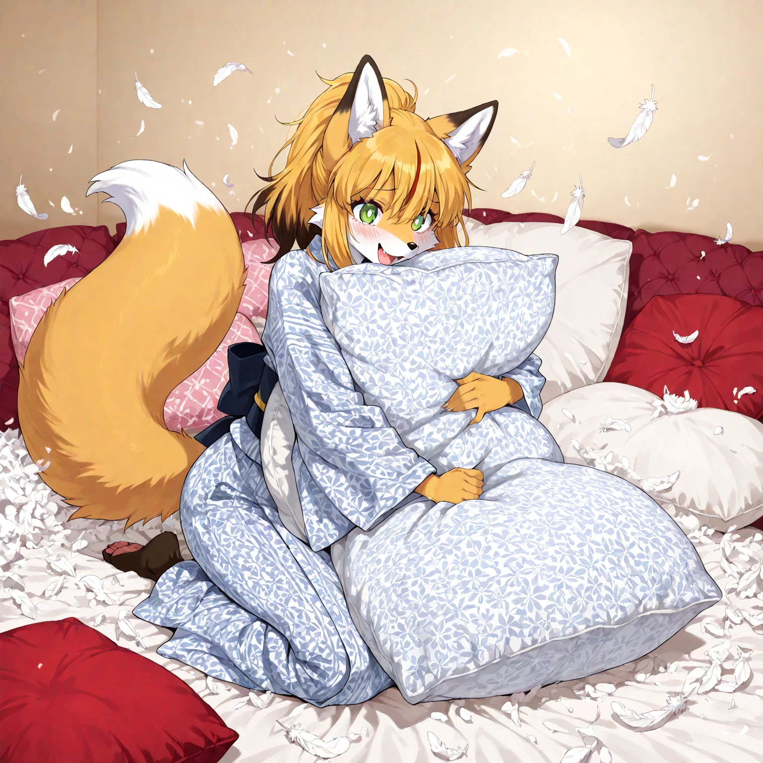 （masterpiece，best quality），my own, The Beast, , (适合任何Pillow背景的光影））, 穿着pajamas可爱女孩在Pillow上摆姿势 ，pajamas，Nature,, (blush),a smile，Pillow头,（很多Pillow），Soft cushion，，Soft pillow quotation，（Pillow损坏），很多Pillow，（Crotch rubbing），（（Pillow驼峰）），（Pillow），（A tail），，（充满细节的Pillow），（Love around the protagonist），Steam，（Pillow头），（），（豪华Pillow），（Pillow），（palace），（Palace bedroom），（Pillow），柔软的Pillow，，（Classical European style bedroom ），（excited，shy person，Lack of expressiveness，），，pillow ,my,tiger tail,tiger ears,Tiger pattern，，Sweat，，Sweaty，(Body swing，身体Shaking lines，Shaking lines)，best quality, masterpiece, ((Maximum resolution)), artwork, ，,,(Interior of the palace),(In the bedroom at night),(Deluxe Rococo Canopy King Bed),On a big and spacious bed,(the 女孩 is lying on the bed),Before bedtime,,,Luxurious curtains with ornate ruffles and ribbons surround the bed,((((There are many pillows piled on the bed)))),Detail of Quilt,Detailed bed sheets,Ruffled Bed Skirt,Deep Bed,Background with depth,((详细的Pillow)), ((((大量的Pillow))))，peeing，squatting，water,,Shaking lines，wetting pillows,Flowing liquid，Violent body shaking，剧烈Shaking lines，详细的软Pillow,,((女孩正躺在许多柔软的Pillow上,周围有许多Pillow))，Splashed liquid，Pillow和床上有水迹，caughtpeeing,Lots of liquids， everywhere,