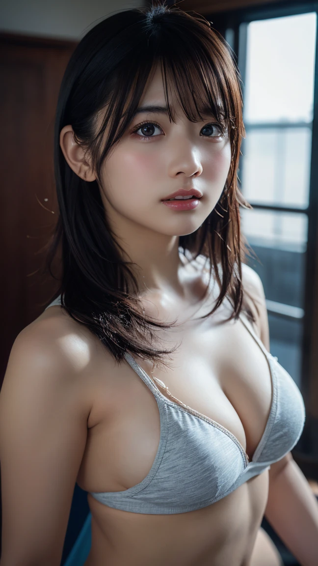 1girl, best quality, photo-realistic: 1.37, ultra high res, masterpiece, outdoor, detailed eyes, nice eyes makeup, real skin, perfect anatomy, short hair, (PureErosFace_V1:0.8), detail face, backwards virgin killer sweater, breast, nipples, standing, turn around body, golden hair, nude, naked, full body, big breasts, topless, photorealistic, night ,<lora:sato_v1:0.8>,