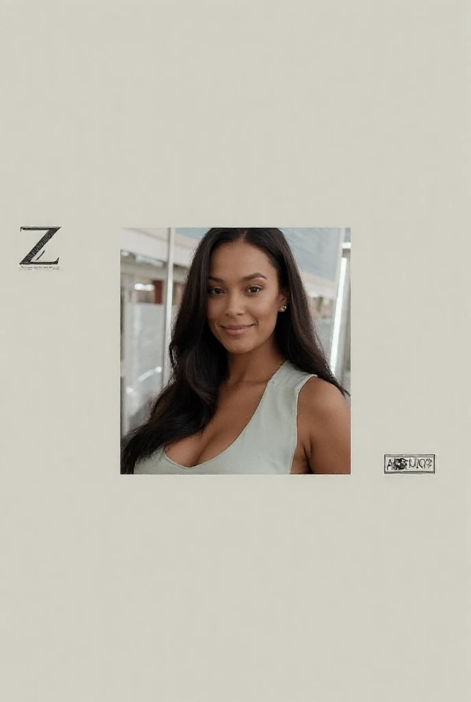 Magazine cover,Long hair,Beautiful sexy black woman(Wear an off-shoulder sweater),,(dark skin),E7E48U,excited,Small Breasts,pubic hair