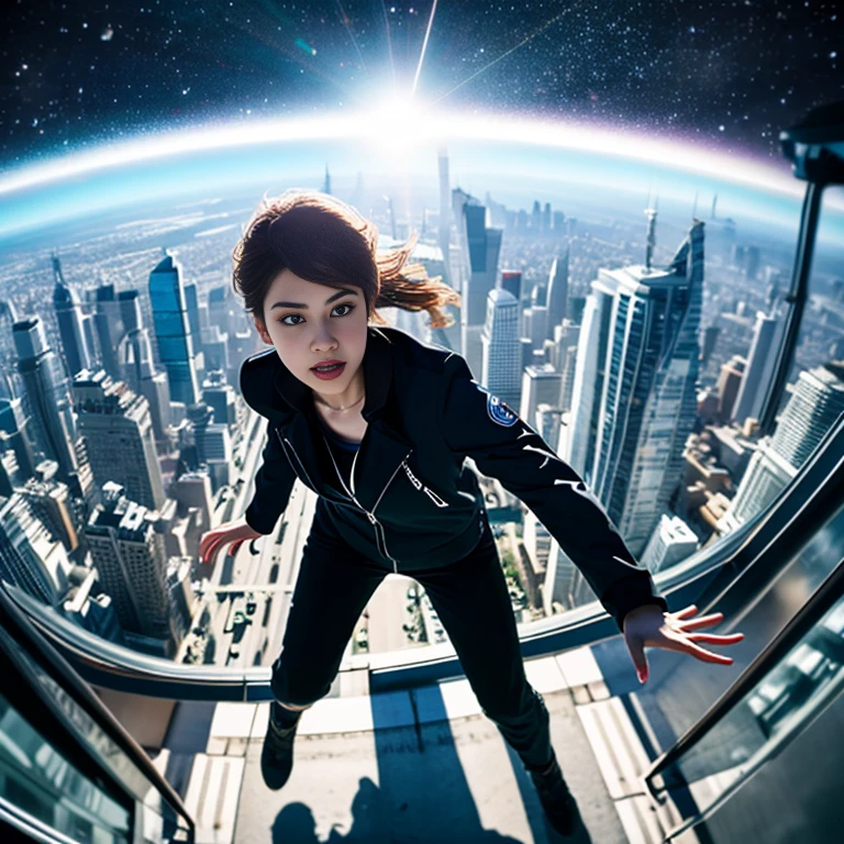 photo of Olg4K0bz4_HM-140, a woman, perfect hair, (modern photo), wearing turtleneck sweater and maxi skirt, 50mm medium telephoto (analog, cinematic, film grain:1.3), Cloud City, City suspended in a gas giant's clouds offering atmospheric views., detailed eyes, professional pose, (epiCPhoto), (looking at viewer:1.1), (cinematic shot:1.3), (broad style lighting), OverallDetail, SkinHairDetail
