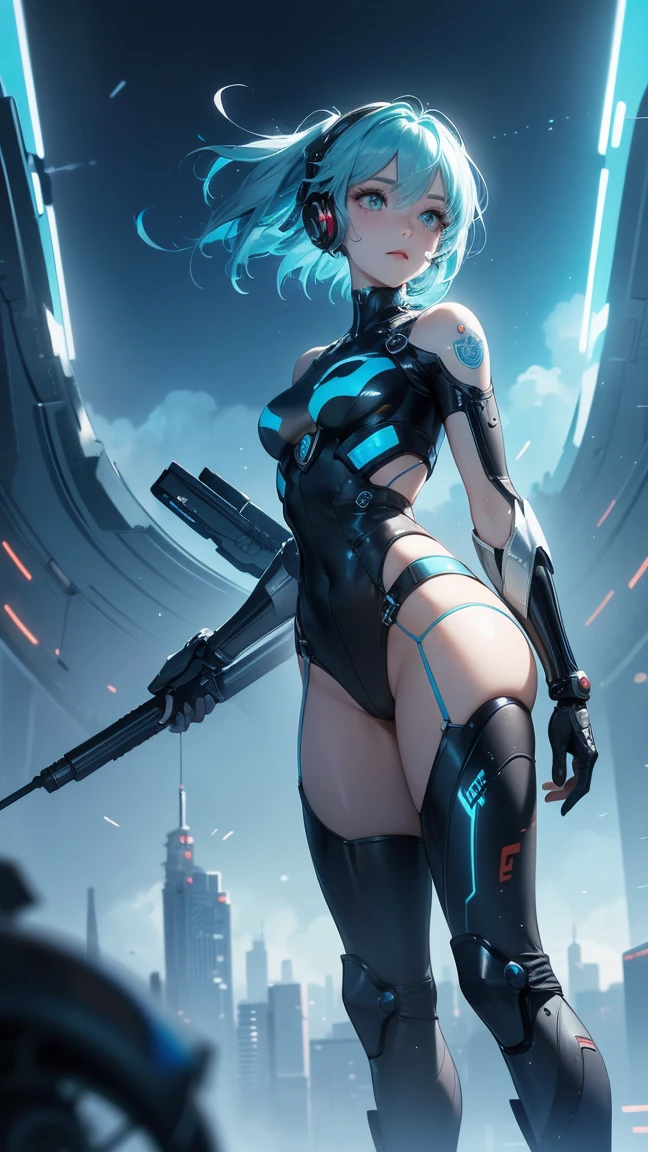 Female naked cyborg,NSFW,erotic posing,fantrome,Hentai,kawaii,Manga,inspired by Takashi Murakami,kawaii,Stylish,,busty, Pubic hair,Glamour,blue color tone,Psychedelic Costume,Armored,Cyberpunk dystopian girl,Fantastic Dystopia,Dystopian landscape,bladerunner,Ghost in the Shell,Photorealistic,Psychedelic and colorful tones,Posing,Armed,guns,arma,masutepiece,ultimate detailed,8K,Detailed background,Photorealistic,Ultra High Resolution,masutepiece