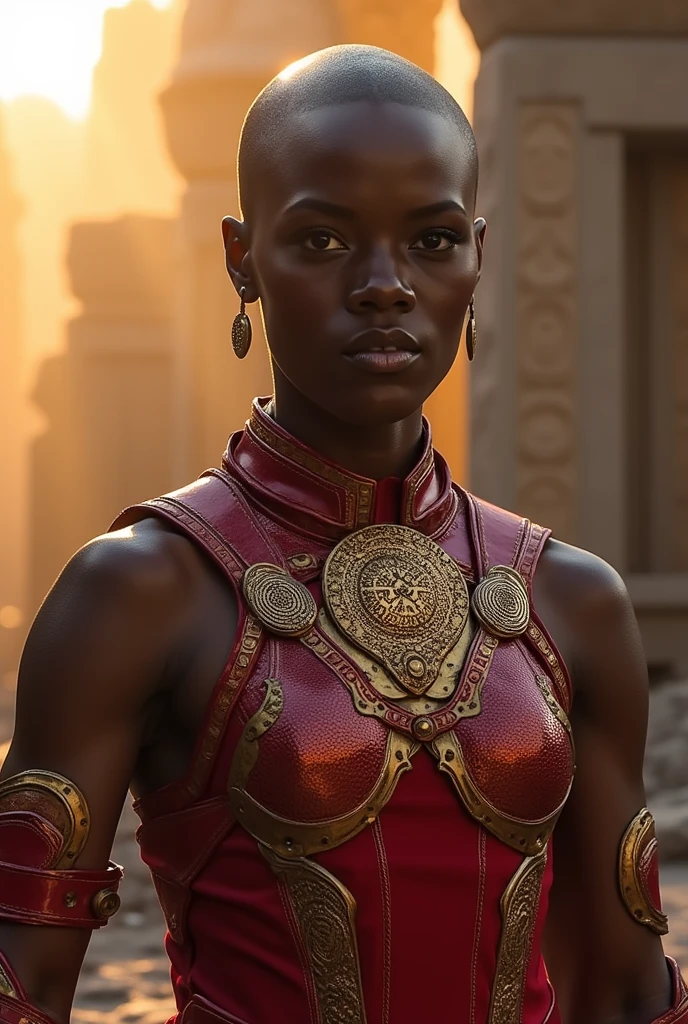 A human statue of an African ancestor style in 4K image , and cinematic