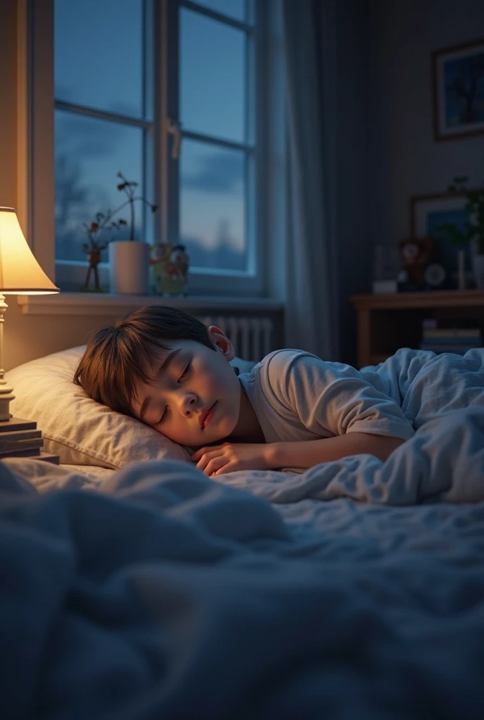 The child in the uploaded photo is sleeping
