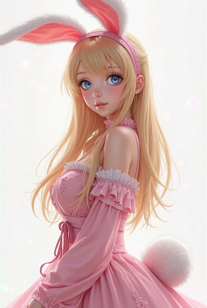 hyperrealistic 14 year old american teen, blonde, perfect tiny body, , dark makeup, perfect slim face, big red lips, very cute face, tiny body, big eyes, young looking, childish looking, pink pijama, two ponytails