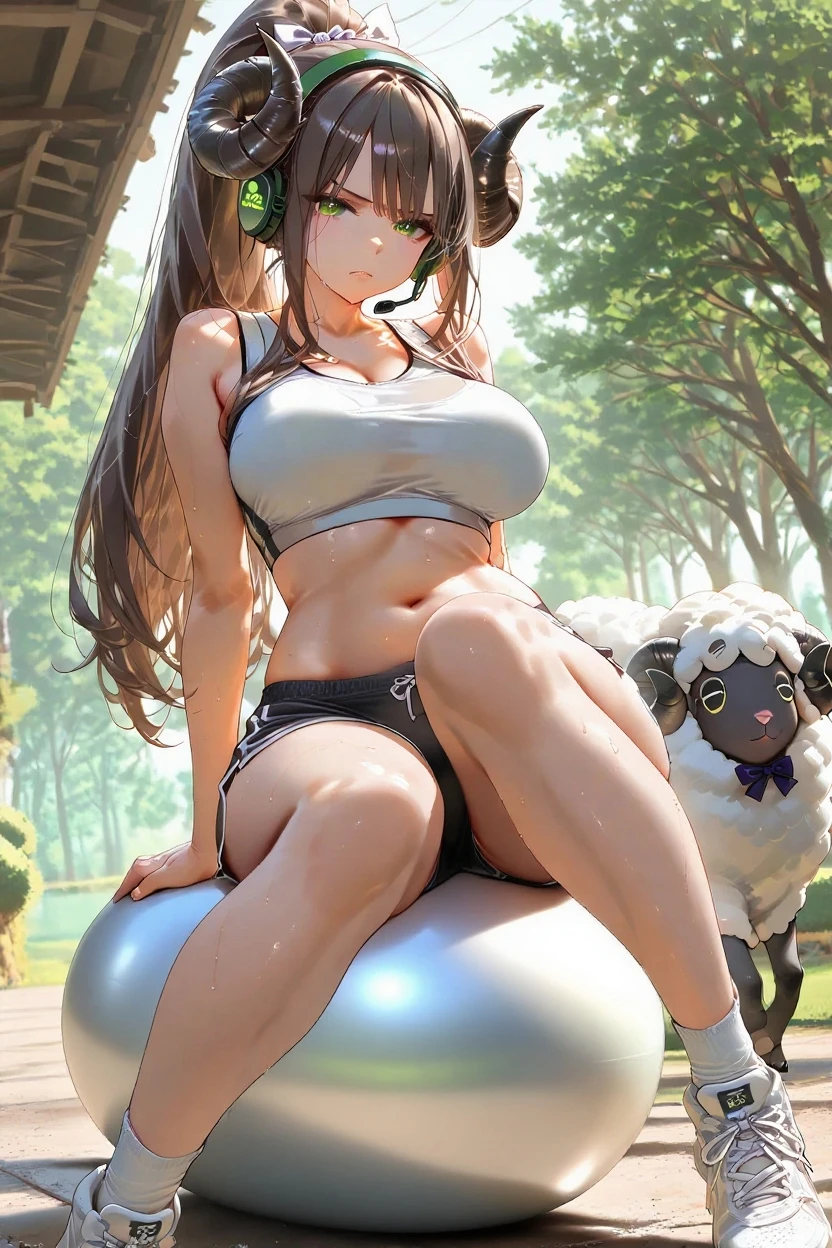 d.va With a sexy bunny suit, big ass, big tit, in a field with mountains background