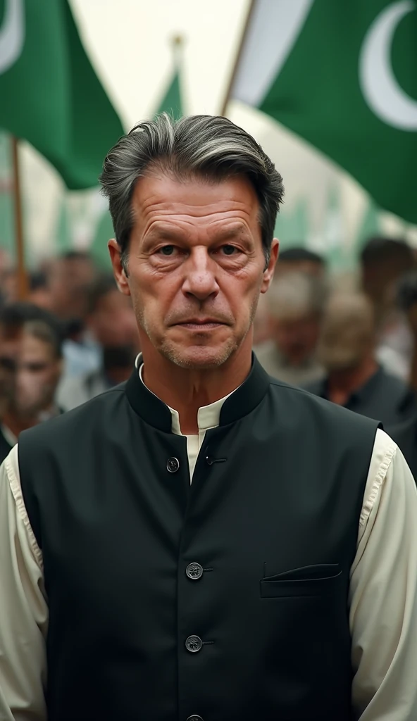 Imran khan pic and relaxed with flag