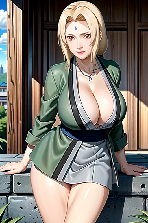 Sophisticated, Tsunade, jewelry, make-up, ballroom, natural breasts, sexy ball gown,
