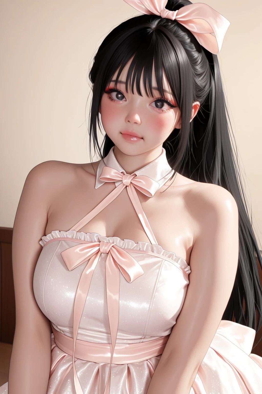 (:1.5), masterpiece, 1 beautiful girl, Detailed eyes, Swollen eyes, Highest quality, 超High resolution, (reality: 1.4), Light, Japanese, Asian Beauties, Very very beautiful, Beautiful skins, Slender, Forward-facing body, (超reality的な), Staring at the audience、(High resolution), (8K), (Very detailed), ( Best illustrations), (Beautiful and detailed eyes), (Ultra-detailed), Detailed face, Bright lighting, Professional Lighting、The background is a cyberpunk room with many monitors..、The cord is connected to the costume.、Hair color is pink twin tails、Put the headset on your head、Female game commentator、animation