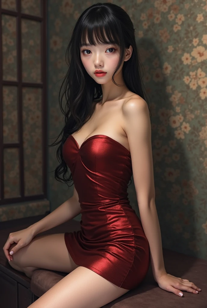 highest quality, shape, Very detailed, In detail, High resolution, 8k wallpaper, Perfect dynamic composition, Beautiful details, dress,Random Hairstyles, Perfect Anatomy,Center of chest, Natural color lip, Random sexy poses,Woman with perfect body,(devil:1.3),Visible up to the legs