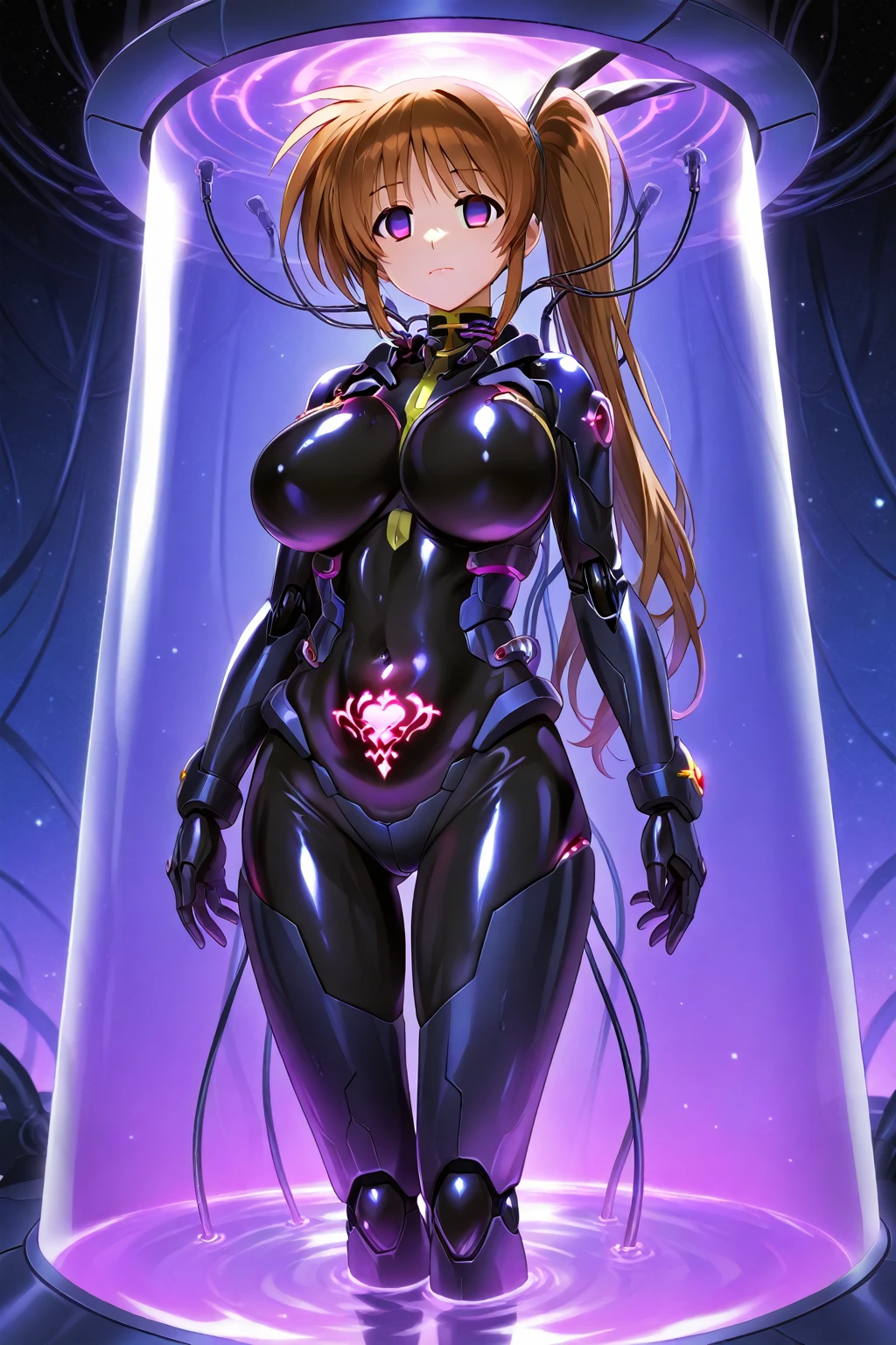 professional artwork, Intricate Details, field of view, sharp focus, detailed painting, photorealistic lighting, trending on pixiv,(masterpiece:1.0),(best_quality:1.0), ultra high res, ultra-detailed, photography, 8K, HDR, highres, absurdres:1.2, Kodak portra 400, film grain, sharp focus, bokeh:1.2, lens flare, (vibrant_color:1.2), (1girl:1.4), bangs, bare shoulders, blush, breasts, fingernails, hair between eyes, leotard, lipstick, long fingernails, long hair, makeup, purple nails, shiny, shiny skin, skin tight, solo, spread legs, thighhighs, thighs, (large breasts, huge breasts, :1.3), covered imply background:1.4), (Beautiful Breasts:1.4), (beautiful face:1.4), (Detailed Illustration), Ultra-Detailed, Ambient Light, Backlighting, Realistic Shadows, Glowing Particles, Light Particles, Digital Art, Soft Light, Soft Lighting, Reflections, Detailed Face, (Detailed Hair:1.2), Dim Lighting, Indirect Lighting, Reflections, Detailed Face, (Detailed Hair:1.2), arms up, (inside warehouse, bdsm, :o), surrounded by me