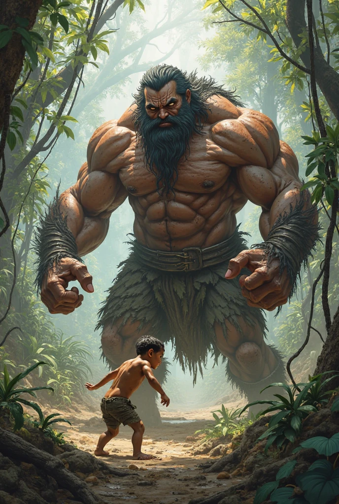 Dense jungle,Rough and damp trees,Huge thick vine,weeds,water puddles,marshes,((5-year-old child adventurer standing in front of a huge man-eating flower)),Piranha,adventurer clothing,brutal,bloodthirsty,attacking,bloods,heavy bleeding,super-fine,Works of masters,high qulity,8K分辨率,depth of fields,电影灯光,Epic shooting