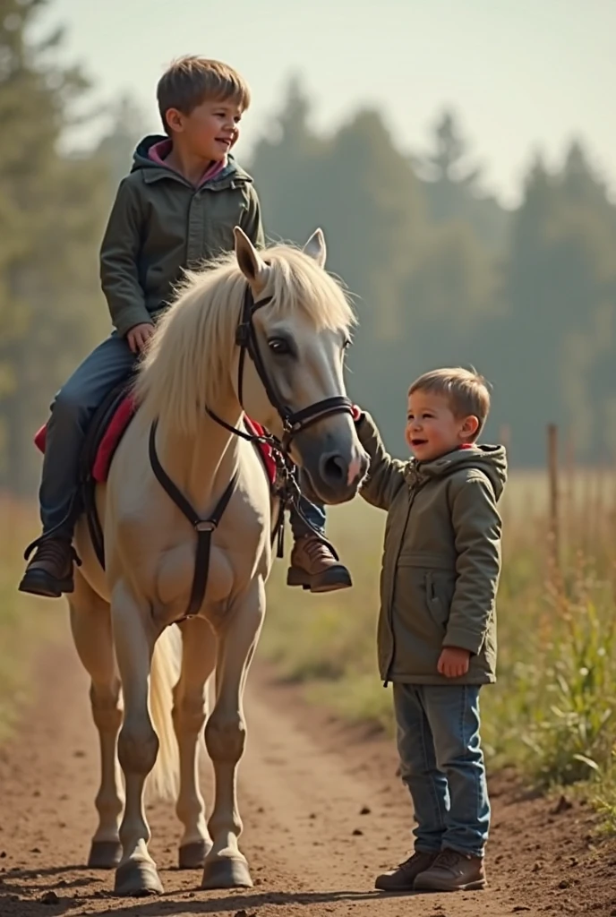 The dreamy boy going to the big field