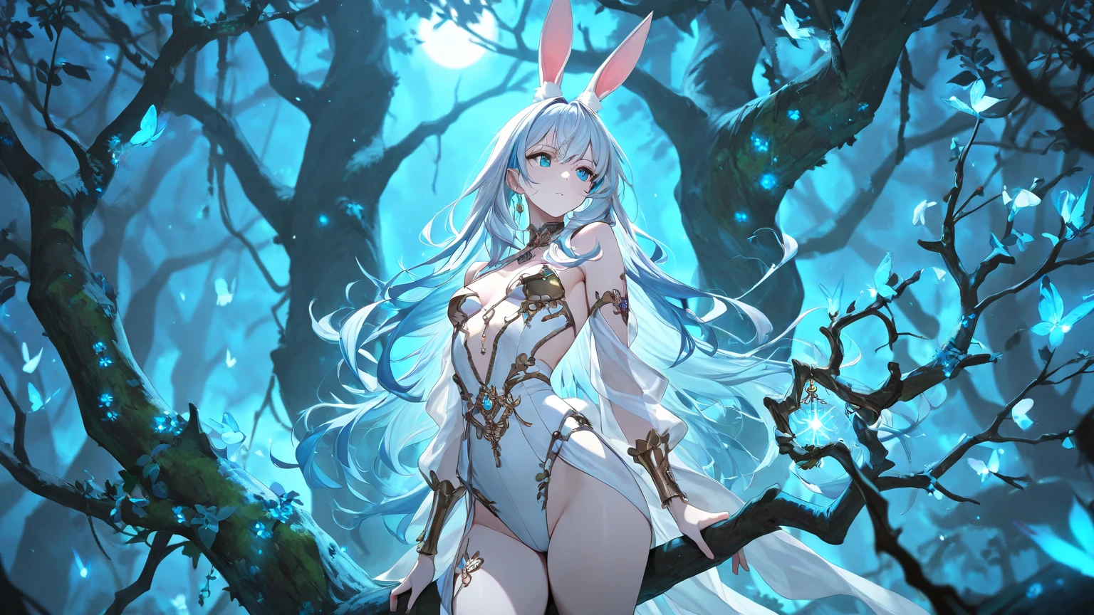 anime girl with white hair and blue eyes holding a sword, White-haired fox, trending on artstation pixiv, From Arknights, white-haired god, White Cat Girl, high detailed official artwork, Anime goddess, Official artwork, Kushatt Krenz Key Art Women, onmyoji, Digital anime illustration, Extremely detailed Artgerm, Anime fantasy illustration