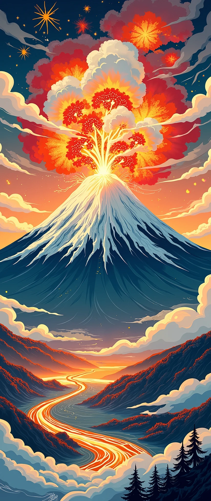 ( Ukisei:2.0),8k,16k,wallpaper,( Katsushika Hokusai style:2.0),(Volcanic eruption),(Mt. Fuji eruption :2.0),( Vector Art :2.0),( flat design:2.0),( flat color:2.0)
Ai