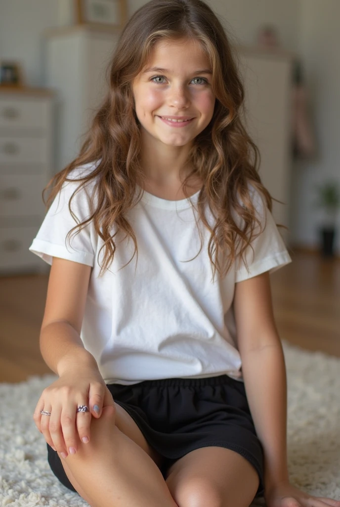 a girl sitting