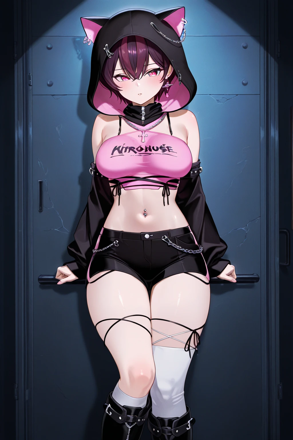 <lora:highleg_panties_v0.1:1>
1girl, highleg panties,
pink hair, hooded jacket, open jacket, hands, bikini,, masterpiece, best quality, highly detailed