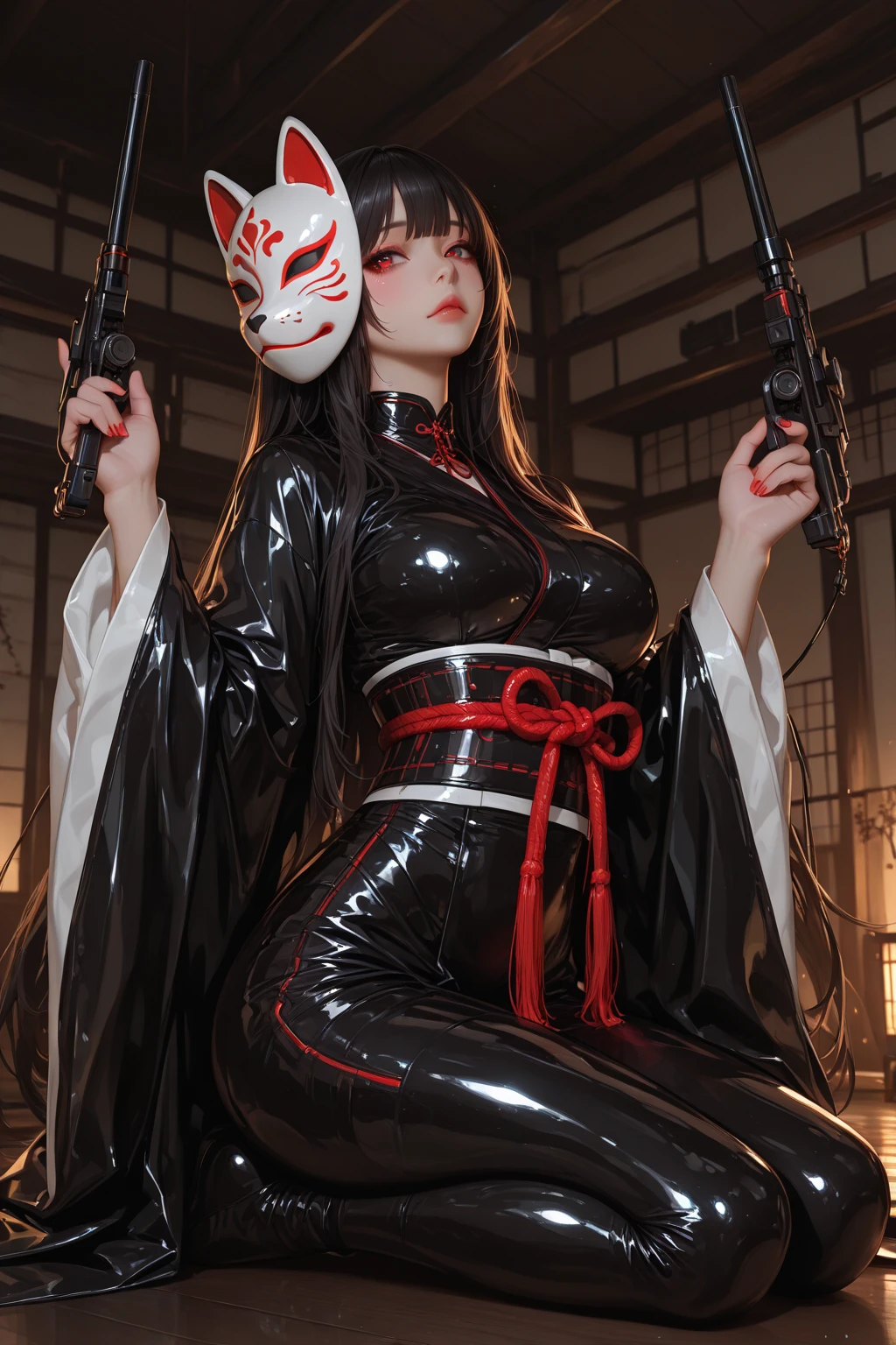 ((best quality)), ((masterpiece)), 8k, (detailed), perfect face, (((Big tits ))), hot young busty girl, black lava outfit, stocking, black latex slime, beautyful face, (( long length hair)), ((detailed eyes)), lightning in the background, ((dark horror castle in the background, ((lace thigh fix), garter belts (((the clothes melt off her))), (((black paint splattered on it))), (flying dragon in a background), red damaged corset, ((her clothes were torn in several places))), latex lingerie, (nun costume), venom, black dark venom, ((red lacy brassiere)), perfect detailed, ((((it is photographed from above)))), red latex, erotic pose, big tits, long white hair, detailed eyes, ((from above)), (((she push her out))), , from below, (wearing a black venom mask), (black bunny), black veil, ((BIG BOOBIES)), dark angel