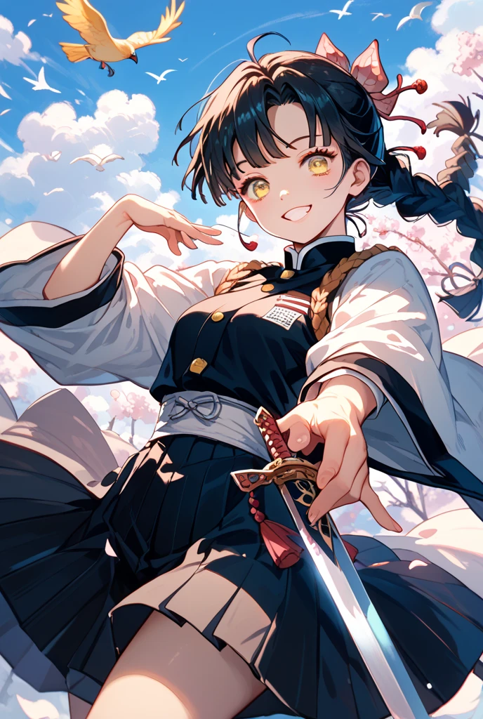 best quality, high_resolution, distinct_image, detailed background ,girl, random wear,flower, lain,dutch angle, wet, hanbok dress, waist apron,