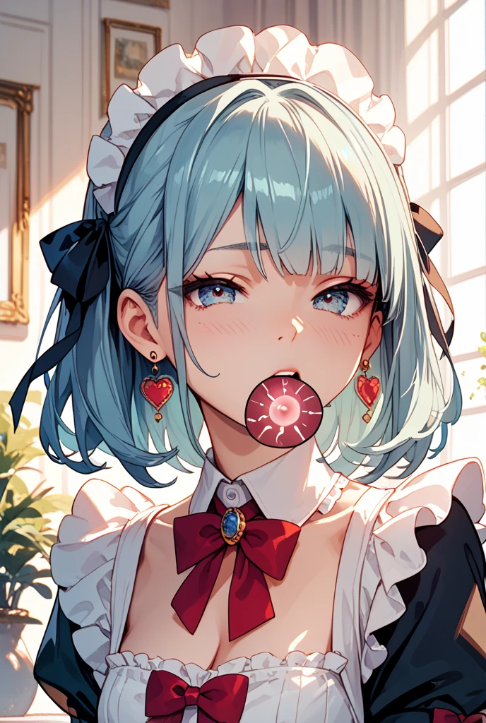 masterpiece, Best Quality, High resolution,, One girl, Open your mouth, Sticking out ,((A lot of  in the mouth:1.6)),Completely 、Small 、、Realistic 、((Very long :1.2)),(( in mouth))、((Flat :1.2))、((Lots of drooling:1.7)),((Grin)),Brat,Crouch down、Squat、, provocative daughter,Put your hands on your face, your fingers、((:1.2))