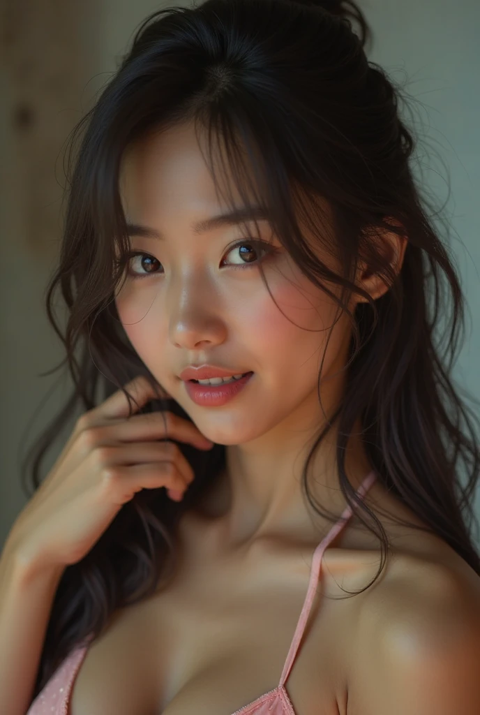 Realistic photos、Focus on the face of a cute high school girl、Bikini
