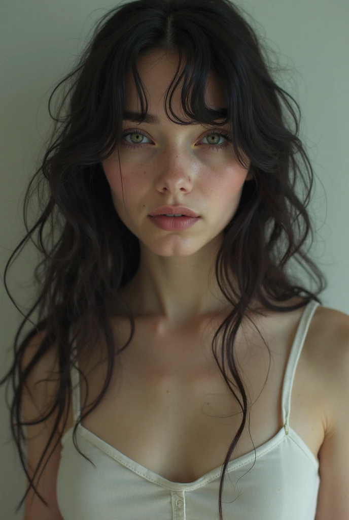 This stunning 100% real photo captures a portrait of a beautiful SydSq1d01 with highly detailed skin and a lifelike texture. The natural lighting accentuates the intricate details, showcasing the visible skin detail and subtle imperfections. Shot with a Nikon D850 film camera and a F1.6 lens, the photo exhibits remarkable color and rich colors, giving it a vivid and cinematic quality. The raw candid cinema style adds a sense of authenticity and emotion to the composition. The symmetrical pose of the girl, with her side view and smirking at the camera, adds an intriguing touch. The photo has a medium quality, maintaining sharp focus and a soft focus in certain areas to enhance the atmosphere. The use of film grain adds a nostalgic analog feel, reminiscent of classic film photography. With its highres resolution, the photo offers intricate detail and a hyperrealistic depiction. Overall, this real photo is a true masterpiece, capturing the essence of the subject with authenticity and artistic vision.