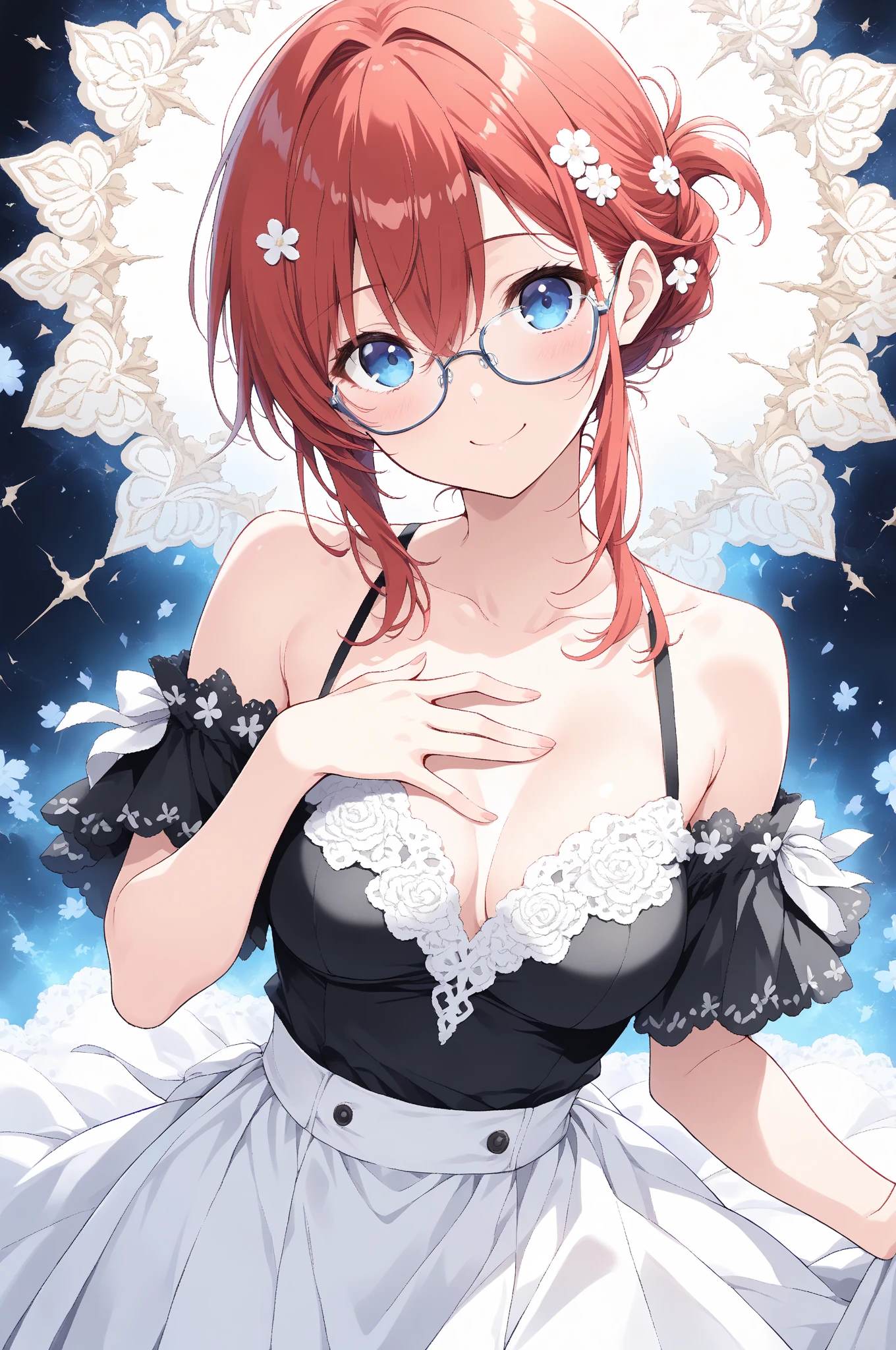 (masterpiece:1.3), best quality, expressive eyes, perfect face,1girl, ([Diamonds: 1.3|The eye]:1.2), sexy wedding dress,(big breasts),full body,garden、cherry trees、(Hair drops:1.3) 、standing,(night:1.1).(starry sky:1.1),smiles
