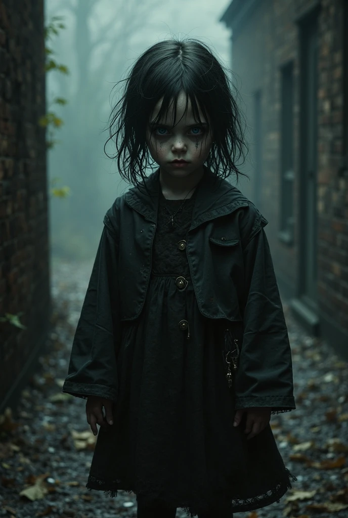 Wednesday addams
Wednesday usually wears a black dress with a white collar, black stockings, and black shoes ..black hair in braids......teenager..