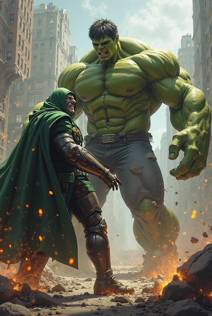 Dr doom fighting hulk