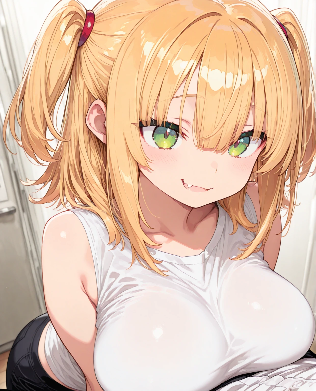 Highest quality,masterpiece, Highest Resolution, nsfw, portrait, naked, gigantic breasts,realistic nipple, blush, horse ears, horse tail, face forward, Little Cocon