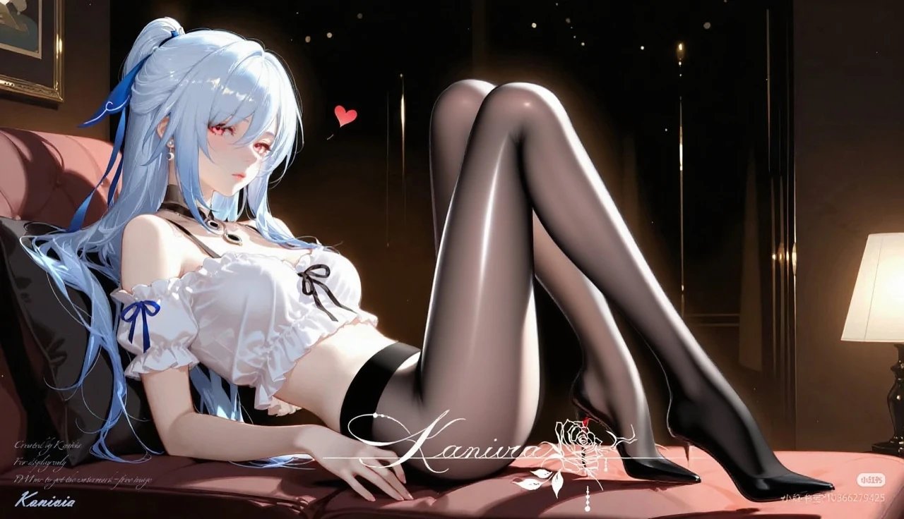Please note,wearing white pantyhose,long fingernails,nail art