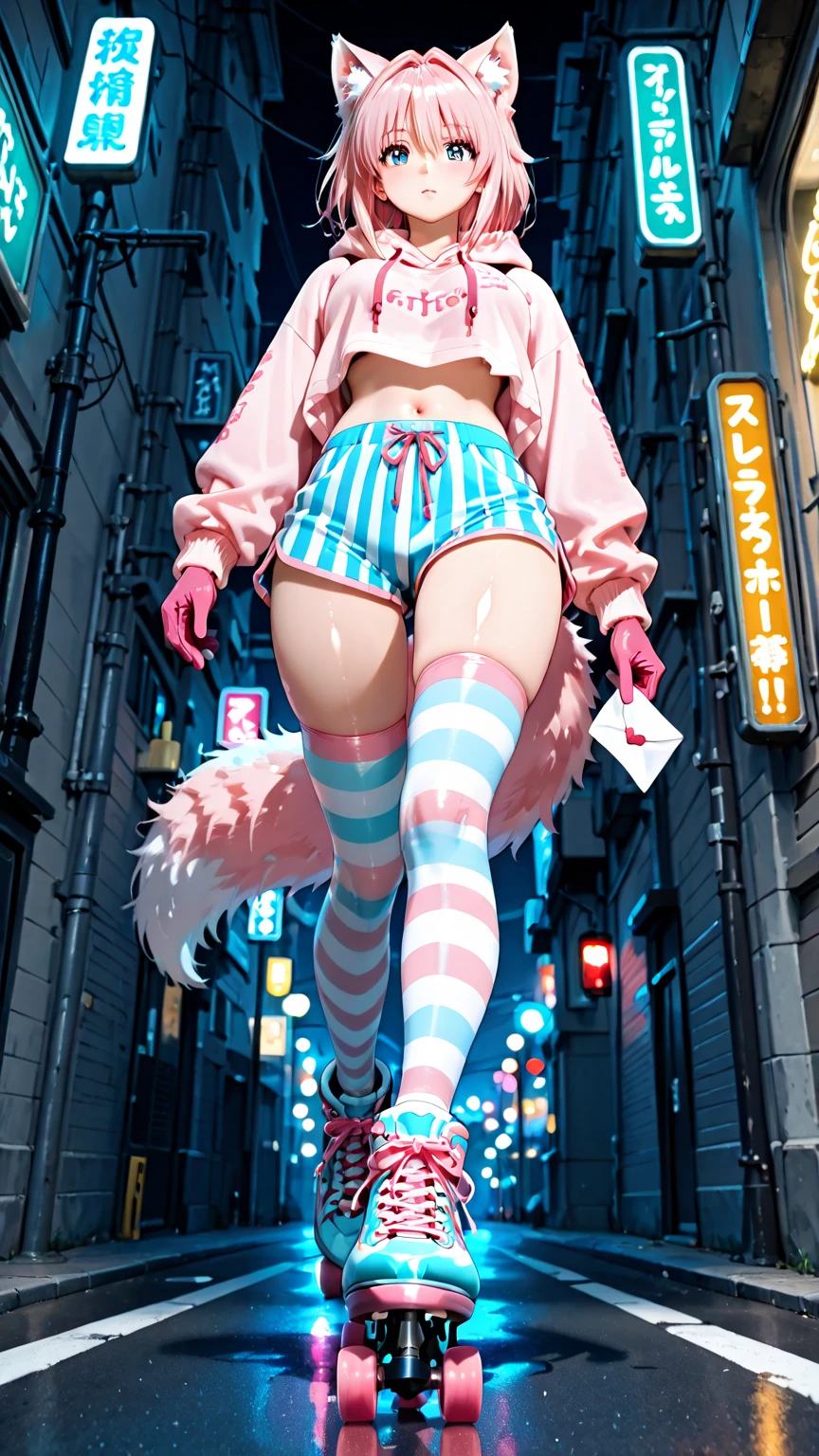 Underwear visible scene, amusement park scene, pretty girl, spring, high quality, high resolution, plump ass, cute rabbit outfit, shiny jacket --auto --s2