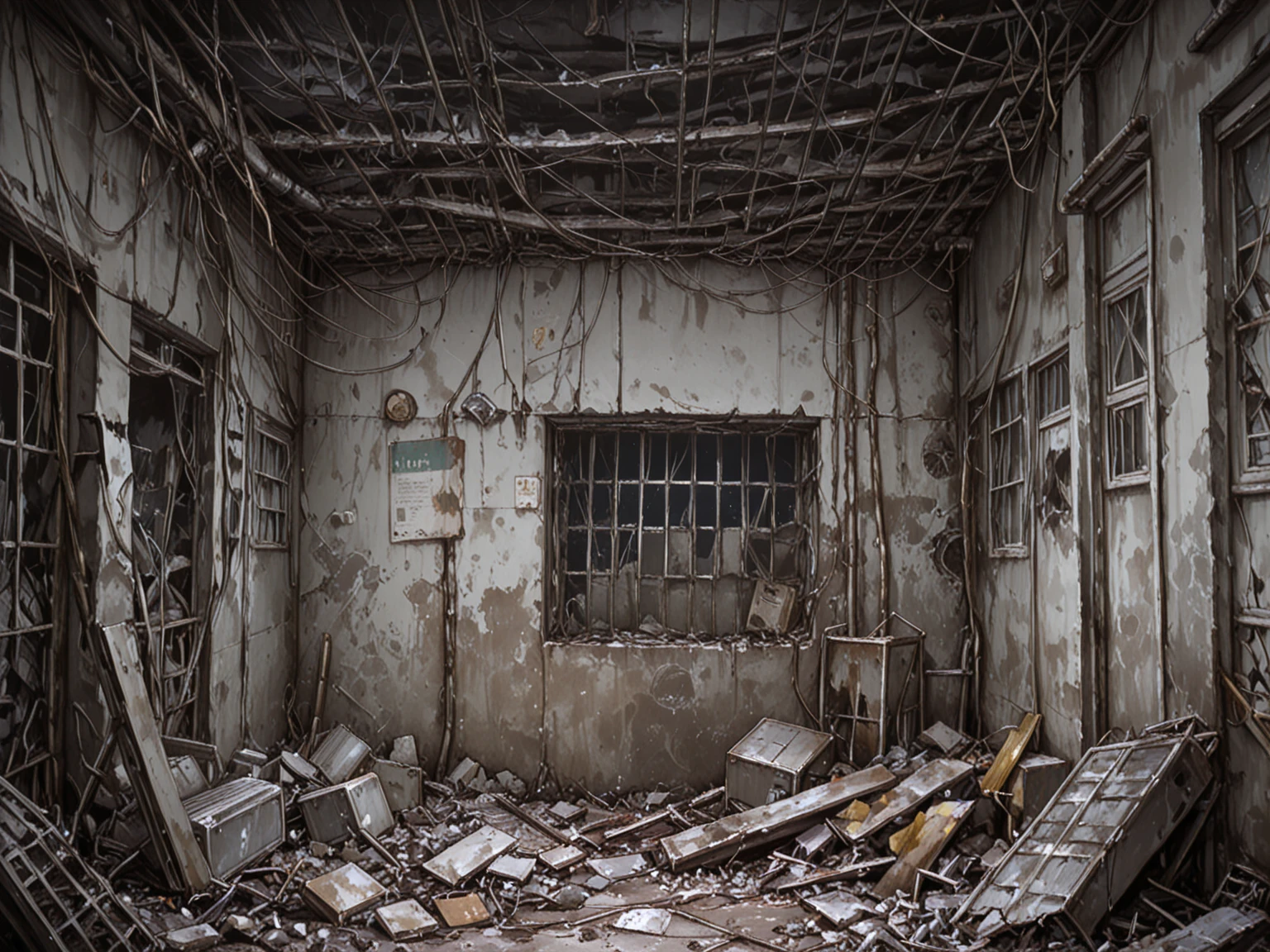 subway,moss,Showa,Collapse,Devastation,Inside the ruins,Glasses,Women,adventure,Black and White,